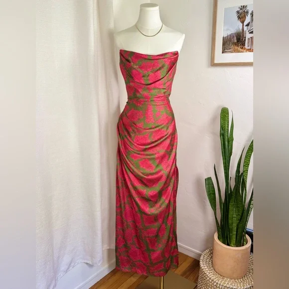NWT GIGIIS Strapless Floral Gown – Pink/Green – Size S - Picture 2 of 12